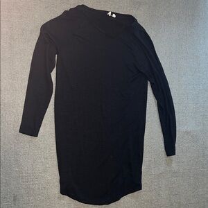 Black Long Open Shoulder Sleeve Dress
